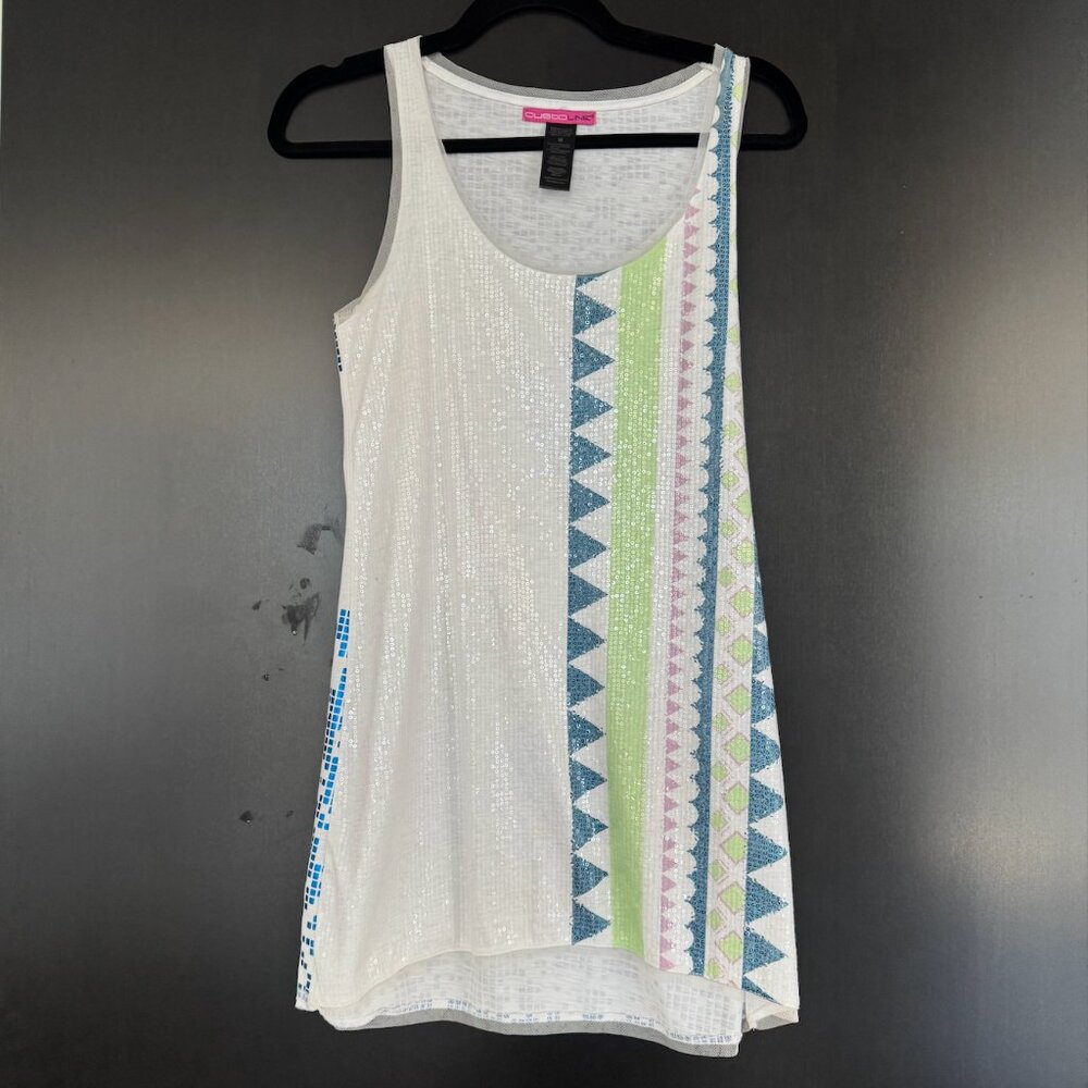 Shiny Sequin A-Line Desigual white mini dress